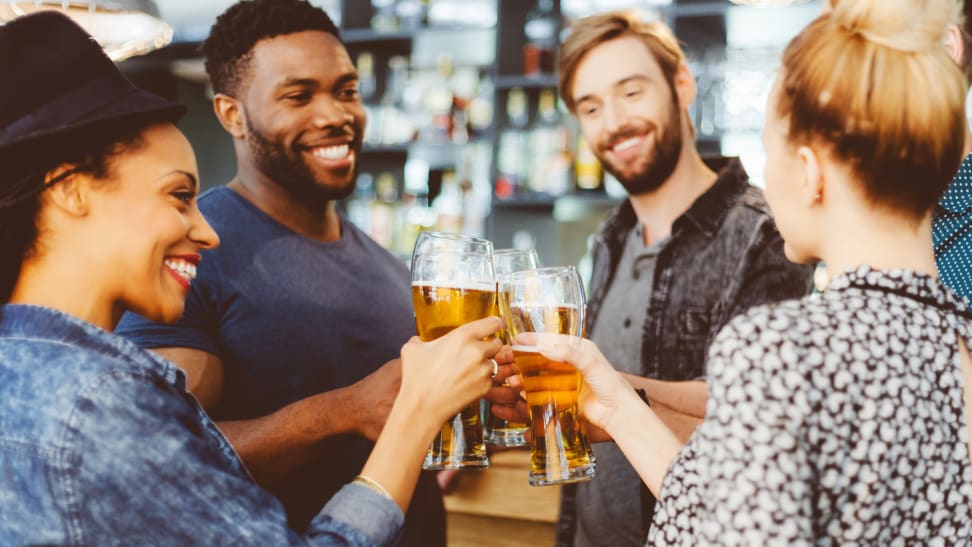 A group of friends enjoying beer