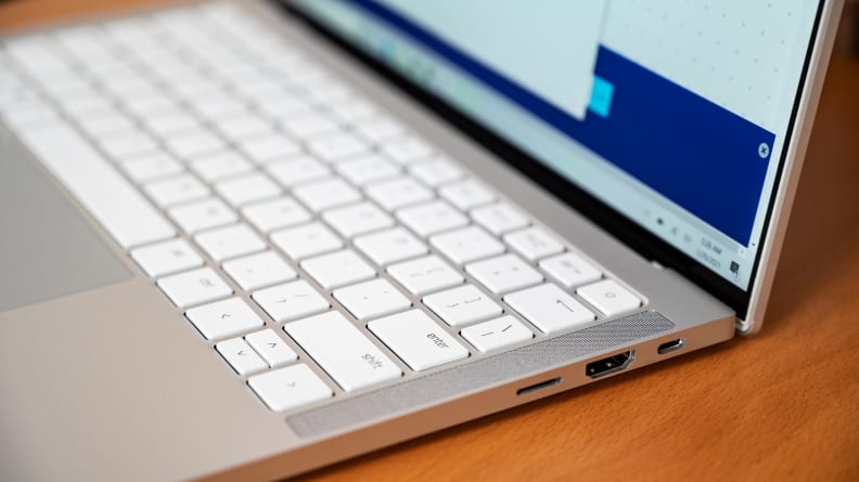 The right of the laptop is shown.