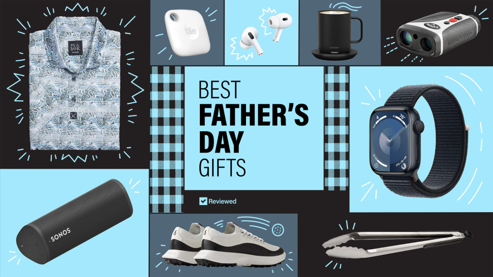 Black and blue graphic images of Father's day gifts that reads, Best Father's Day Gifts