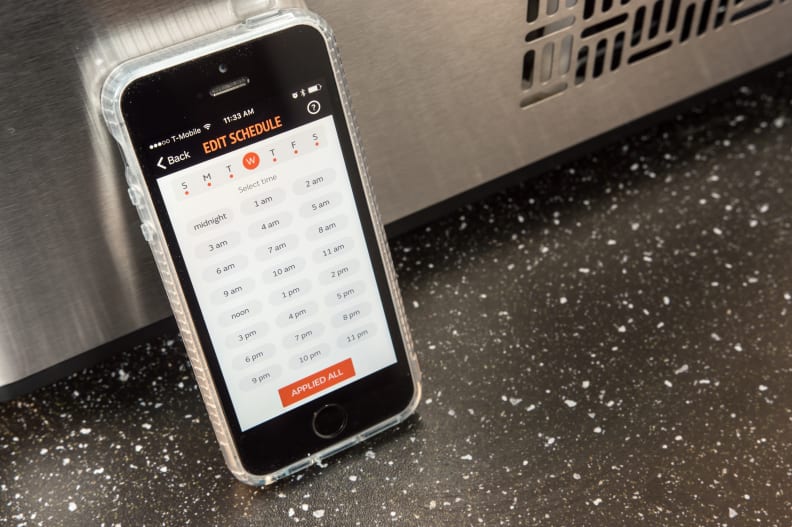 The app lets you schedule when you want the ice maker to turn on.