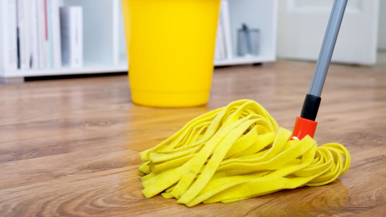 Make sure your mop is damp, but not soaking wet.