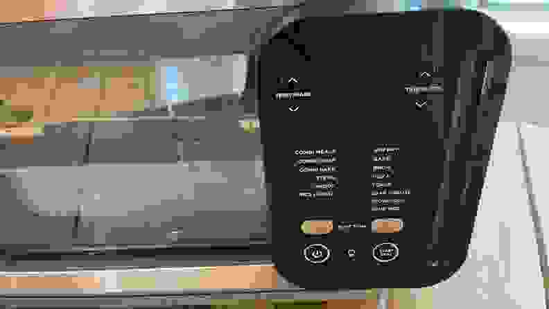 A close-up view of the settings menu on the Ninja Combi All-in-One Multicooker.