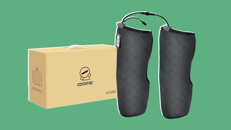 COMFIER Heated Knee Brace Wrap with Massage,Vibration Knee Massager with  Heating Pad for Knee, Leg Massager, FSA or HSA eligible,Heated Knee Pad for