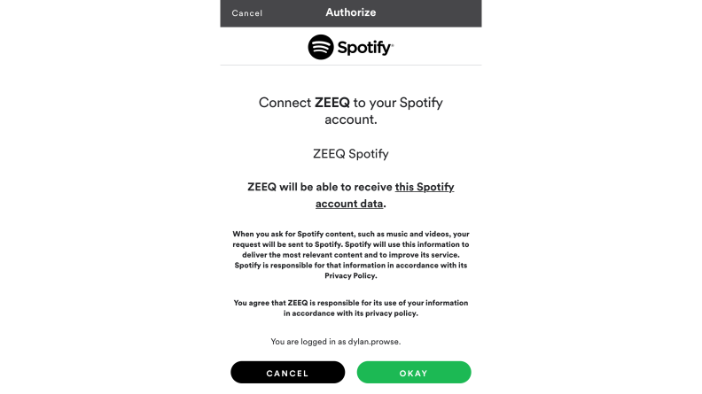 Zeeq Spotify Authorization