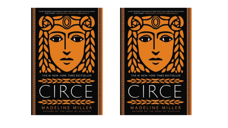 Two images of the book cover for Circe by Madeline Miller.