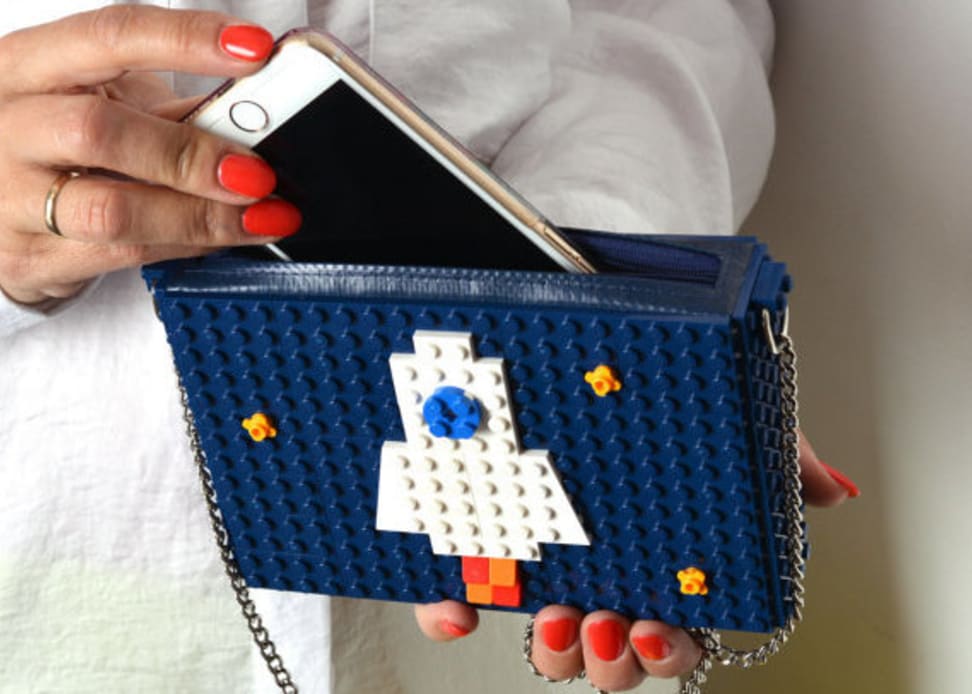 These handbags are made entirely out of toy bricks.