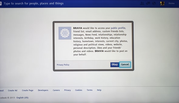 Since Sony insisted on posting for us, we decided not to use its Facebook app.