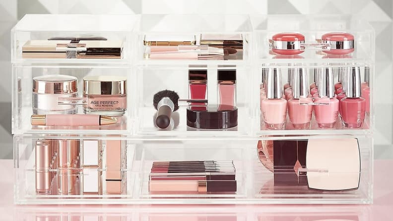 The Container Store Luxe Acrylic Modular System Makeup Organizer