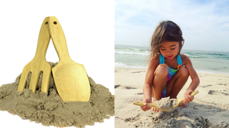 girls playing with sand toys