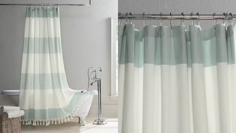 18 Unique Shower Curtains To Give Your, Green And White Shower Curtain