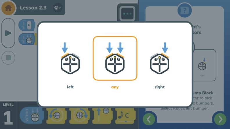 You can customize the responses to one or both of Root's bumper sensors.