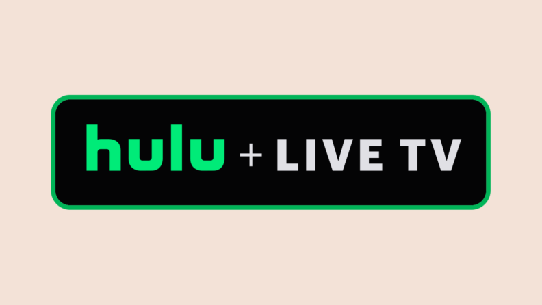 Hulu + Live TV logo on beige background
