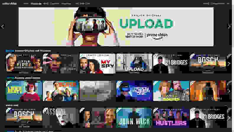 Amazon Prime Video home page