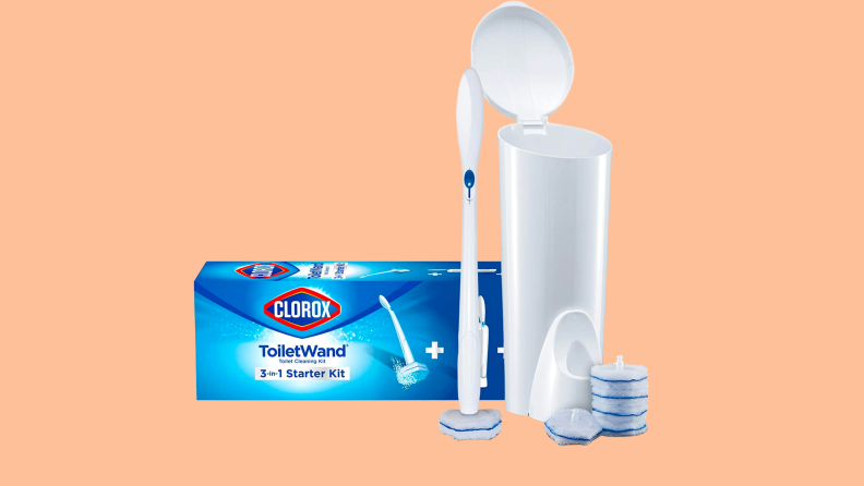 Clorox ToiletWand Disposable Cleaning Kit against a peach background