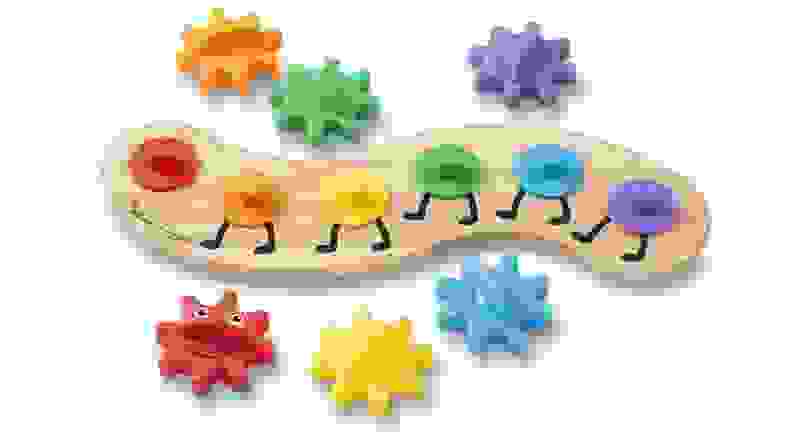 A Melissa & Doug toy caterpillar with lots of colors