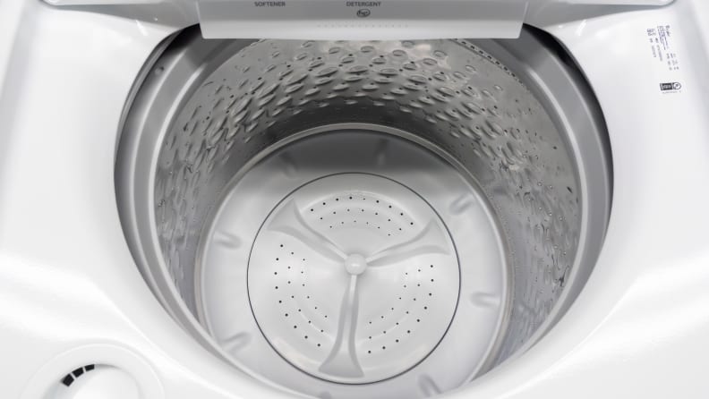 Inside the steel tub of the Whirlpool WTW7000DW