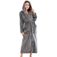 Product image of Richie House Women’s Long Plush Fleece Robe with Hood