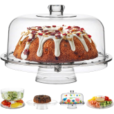 Product image of Homeries Acrylic Cake Stand with Dome Cover