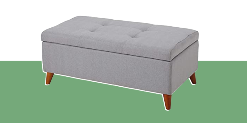 Image of a gray ottoman from Christopher Knight Home Store.