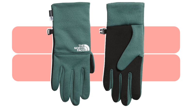 Grey North Face Etip gloves