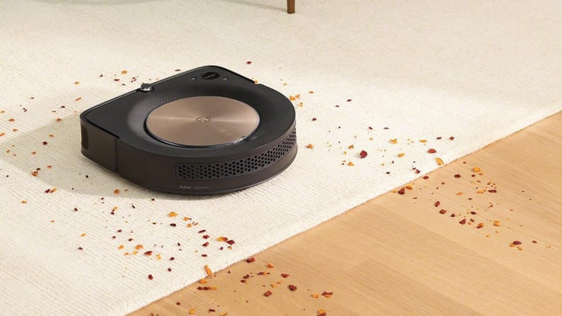 The iRobot Roomba S9+ on cleaning hardwood and carpet.