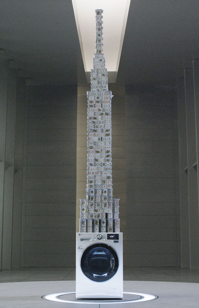 Guinness Record House of Cards on LG Centum Washer