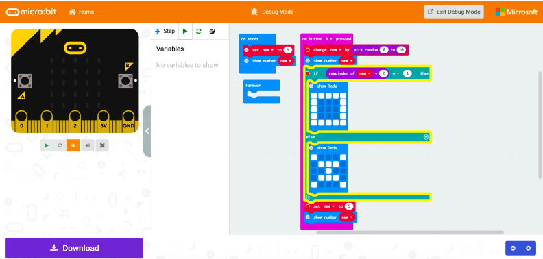 Your kids can easily find errors in their EDU:BIT code using the debugging module.