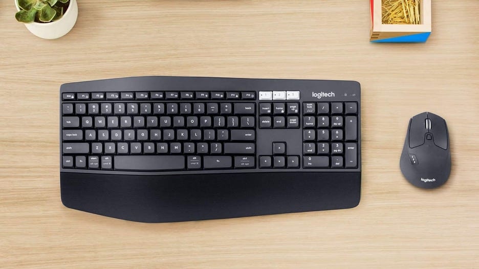 Logitech MK850 Performance Keyboard and Mouse on a desk.