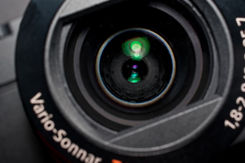 A close-up of the Sony Cyber-shot RX100 III's lens and aperture.