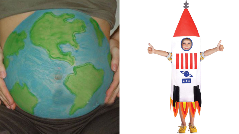 Get crafty with your baby bump and turn yourself into Mother Earth.