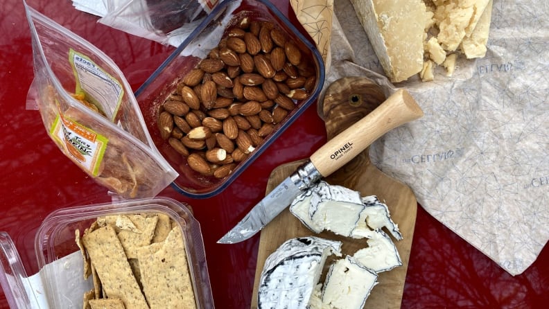 I packed a cooler bag with my cheese club goodies for a mid-hike picnic.