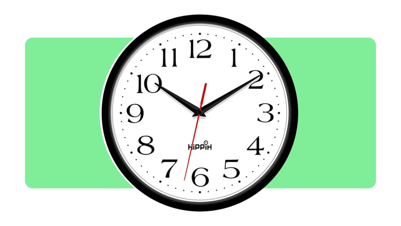 Product shot of the Hippih analog clock.