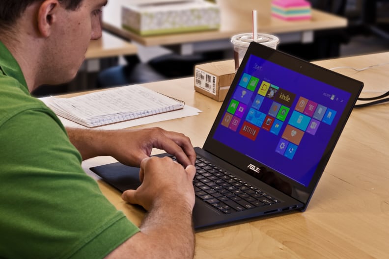 A picture of the Asus Zenbook UX301LA in use.