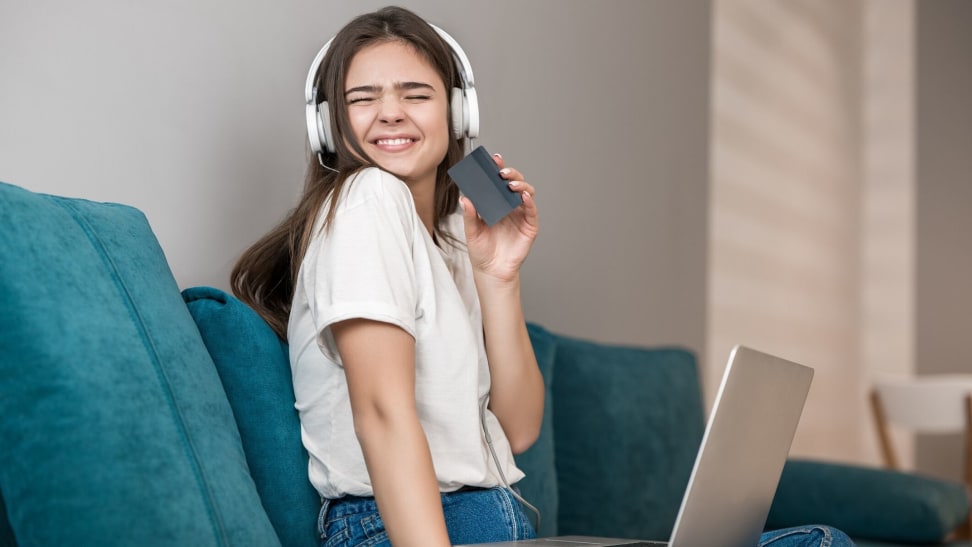 Teen with a credit card