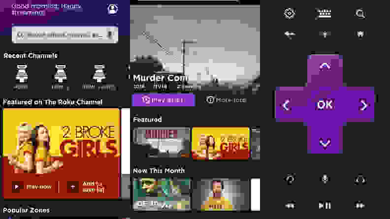 The Roku app on a smartphone