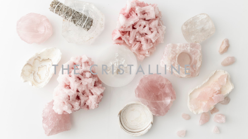 pink and white crystals