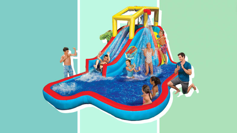 Inflatable Water Slide and Blow up Pool, Kids Water Park for