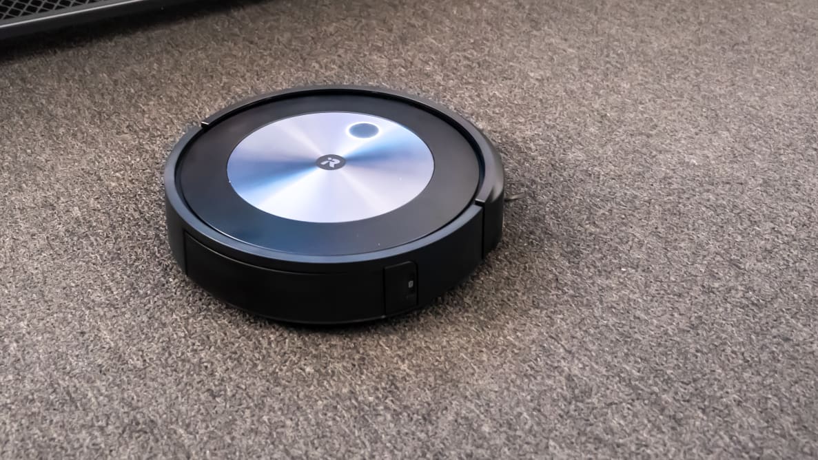The iRobot Roomba j7+ on carpet