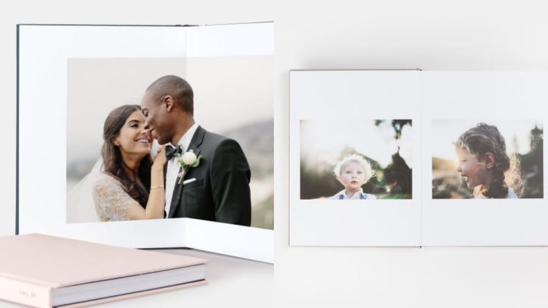 A picture frame with a couple in it.
