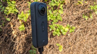 The Insta360 X4 Action Camera outdoors.