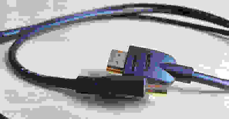 An AmazonBasics HDMI cable