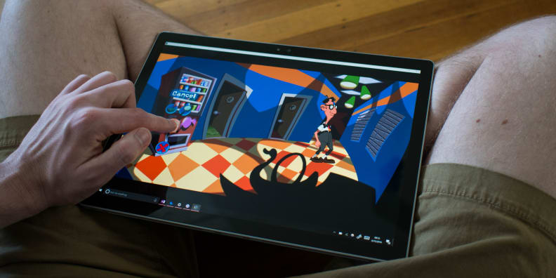 Microsoft Surface Book Playing a Game