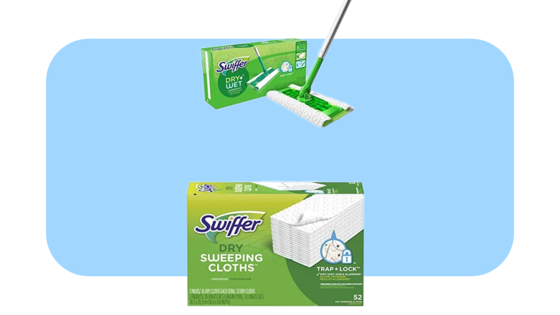 Product shot of the Swiffer 2-in-1 Dry and Wet Multi Surface Floor Cleaner.