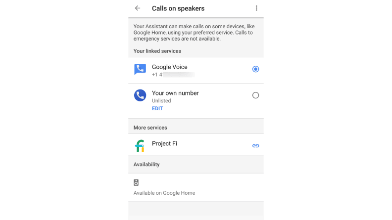 Make a call with Google
