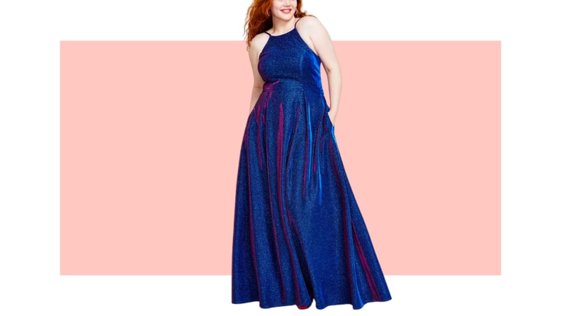 Trendy Plus Size Sequined V-Neck Sleeveless Gown