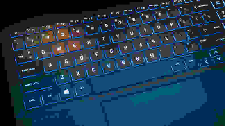 overhead view of laptop keyboard