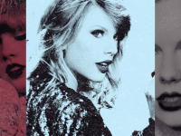 Taylor Swift用Sepia调子对准Swift各种姿势多层图像