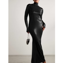 Product image of Norma Kamali Metallic stretch-jersey turtleneck gown
