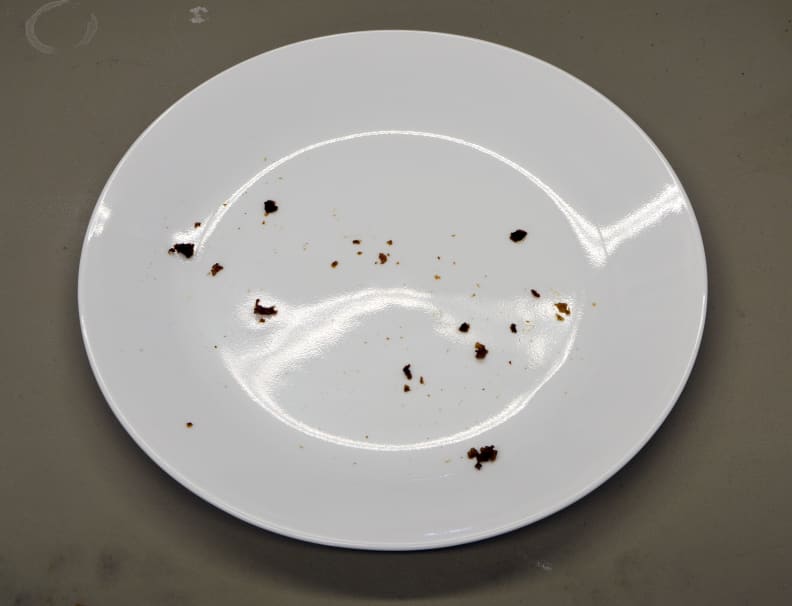 Meat chunks left on a plate
