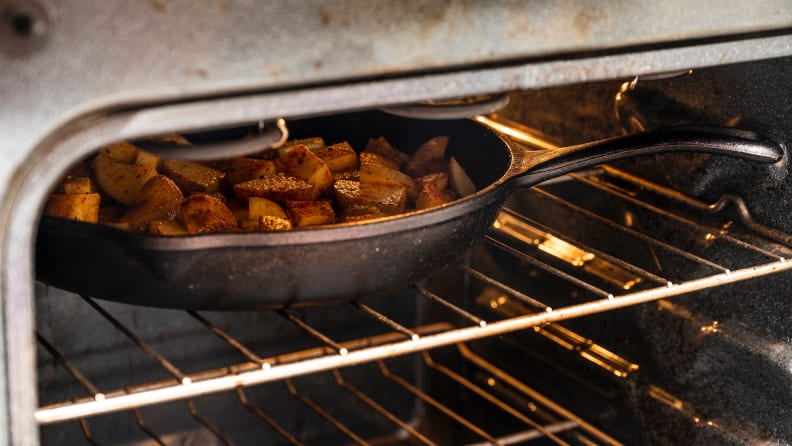 Enameled Cast Iron Skillet Deep Sauté Pan with Lid, 12 Inch, Duke Blue,  Superior Heat Retention 